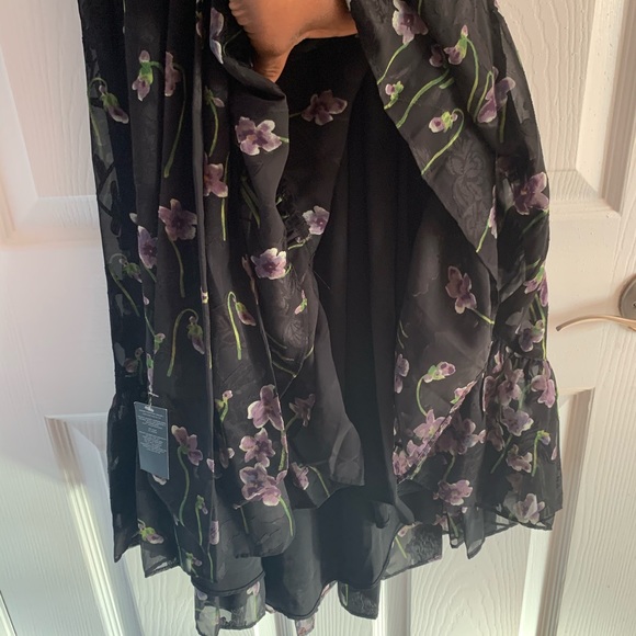 RALPH LAUREN Black Floral Print Jacquard Dress - Picture 5 of 8